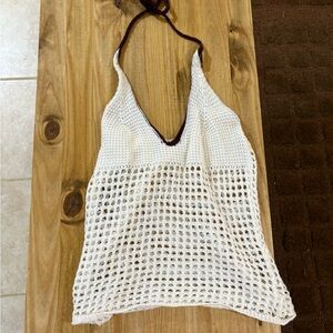 Gimaguas Cream Crochet Swim Coverup